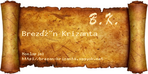 Brezán Krizanta névjegykártya